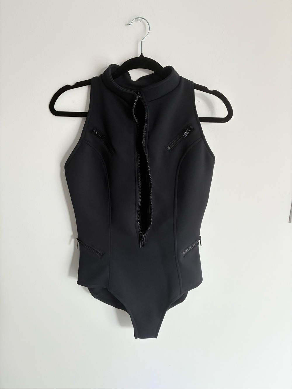 Magicsuit Black Sleeveless Zip-Front One-Piece Swimsuit